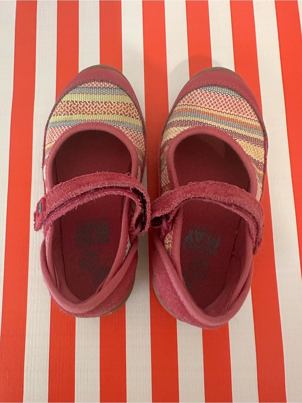 Stride Rite Pink Mary Jane Knit Strap Shoes. 10w. Toddler girls.